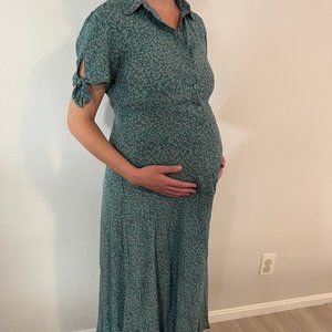 The Nines by Hatch - Pretty green floral maternity dress
